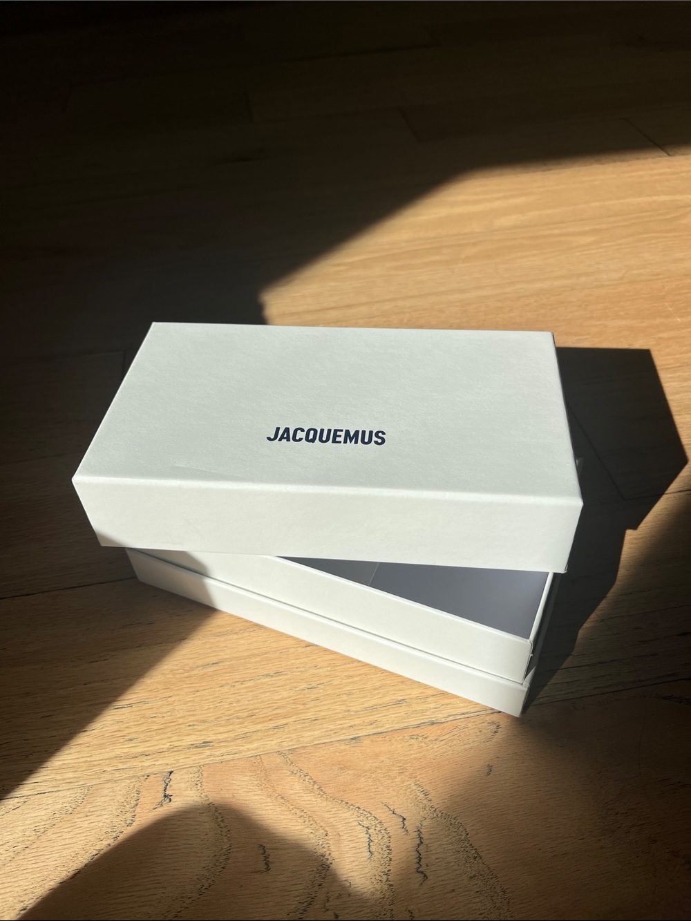 Jacquemus White Logo Box with Minimal Black Branding